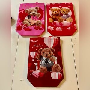 Red and Pink Teddy Bear Gift Bags